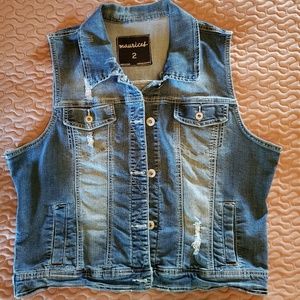 Maurice's Distressed Denim Vest